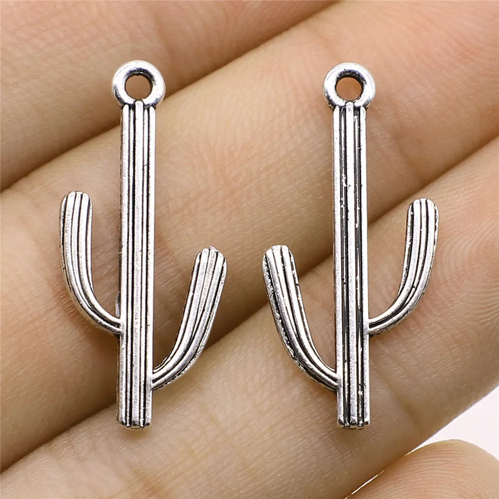 14x29mm 1.2g Multicolor Zinc Alloy Cactus Charm Pendant for DIY Necklace Bracelet Jewelry Making