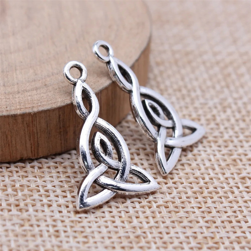 15x25mm 1.2g Multicolor Zinc Alloy Celtic Knot Charm Pendant for DIY Necklace Bracelet Jewelry Making