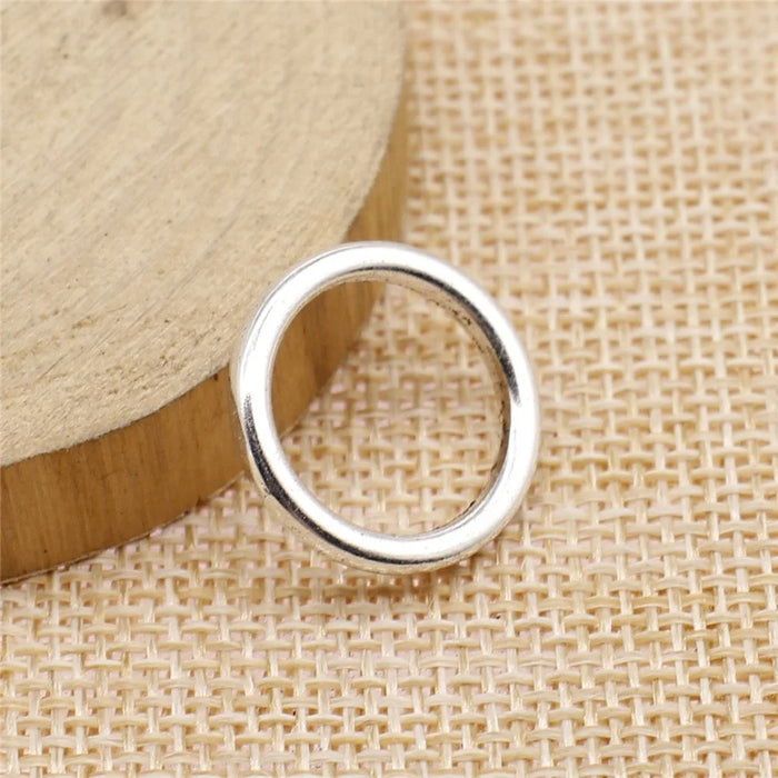 19x19mm 1.6g Antique Silver Zinc Alloy Round Circle Ring Connector Charm for DIY Bracelet Making