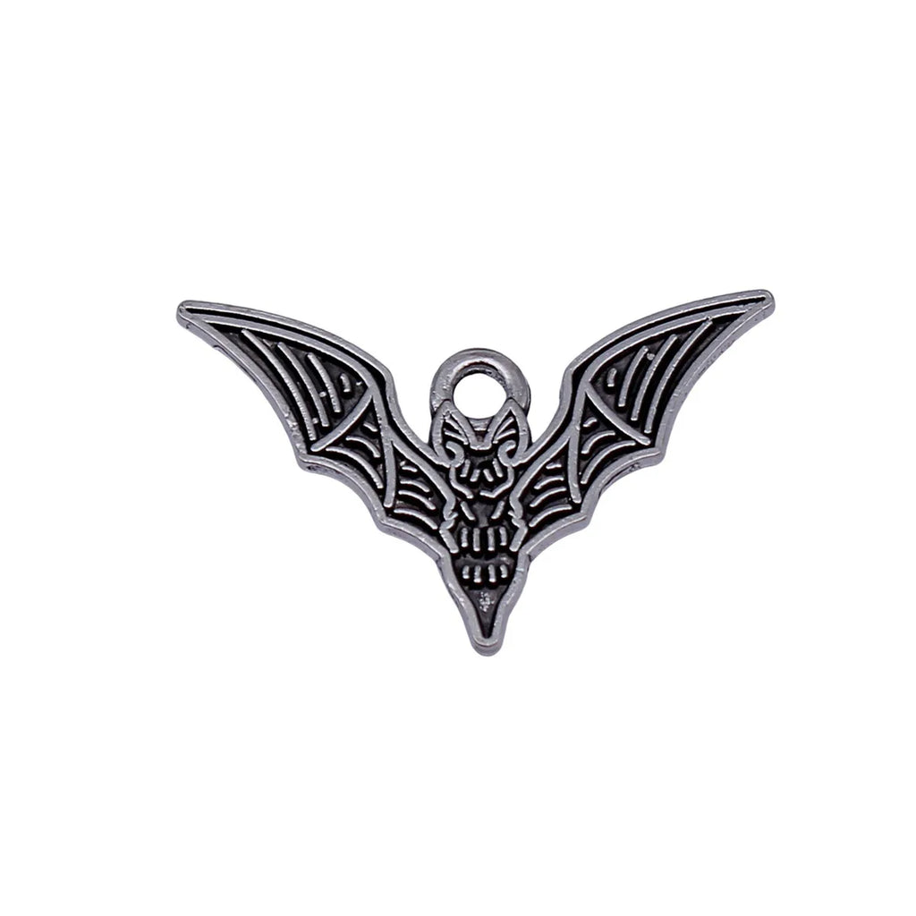 25x16mm 1.1g Antique Silver Zinc Alloy Bat Charm Pendant for Gothic DIY Bracelet Necklace Making
