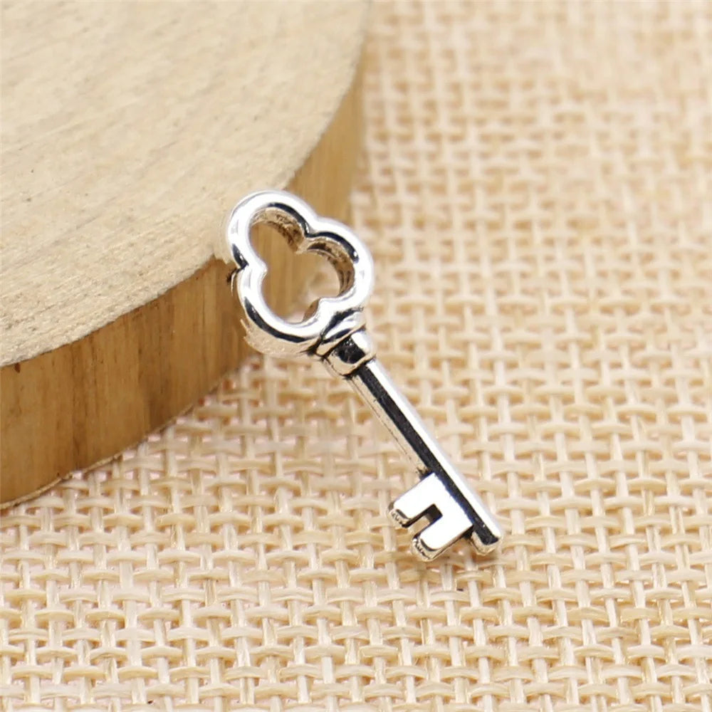 9x22mm 0.8g Multicolor Zinc Alloy Key Charm Pendant for DIY Bracelet Necklace Earring Making
