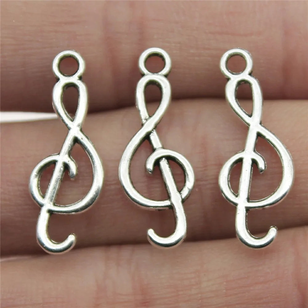 9x25mm 0.8g Multicolor Zinc Alloy Music Note Charm Pendant for DIY Music Theme Jewelry Making