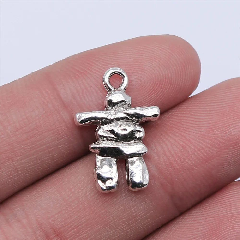 21x14mm 2.5g Antique Silver Zinc Alloy Stone Man charm pendant for DIY necklace bracelet jewelry making