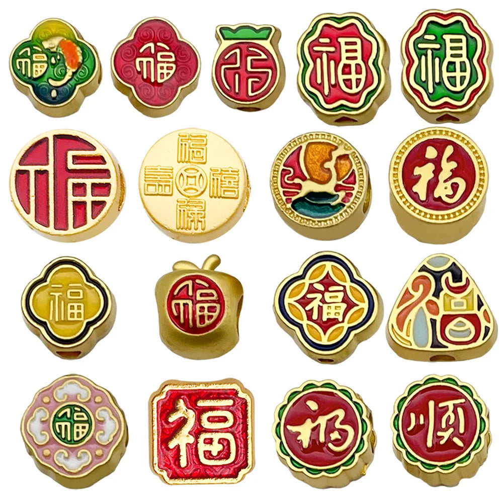 Enamel Zinc Alloy Pharaoh Head Enamel Beads