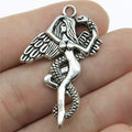 40x26mm 3.1g Multicolor Zinc Alloy Snake Angel Eve Charm Pendant for DIY Mythology Jewelry Making