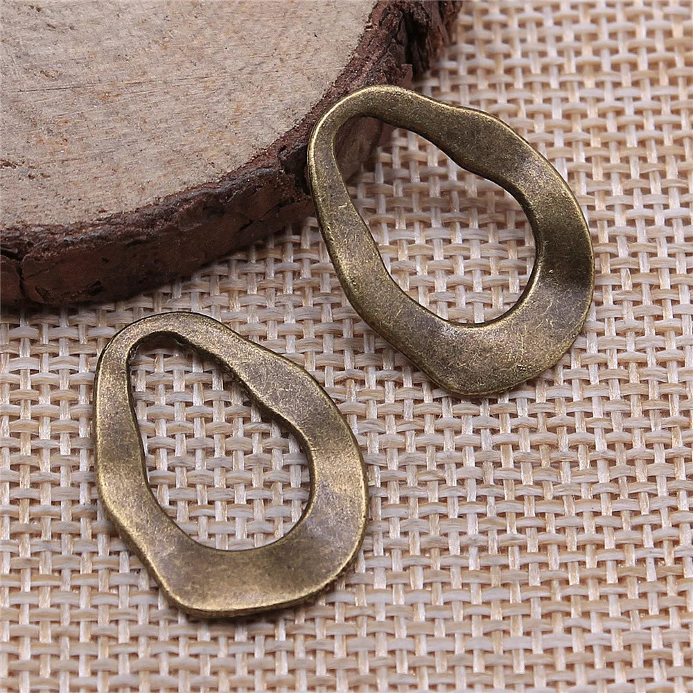 18x24mm 1.4g Multicolor Zinc Alloy Irregular Ring Earring Charms Pendants for DIY Earrings Jewelry Making
