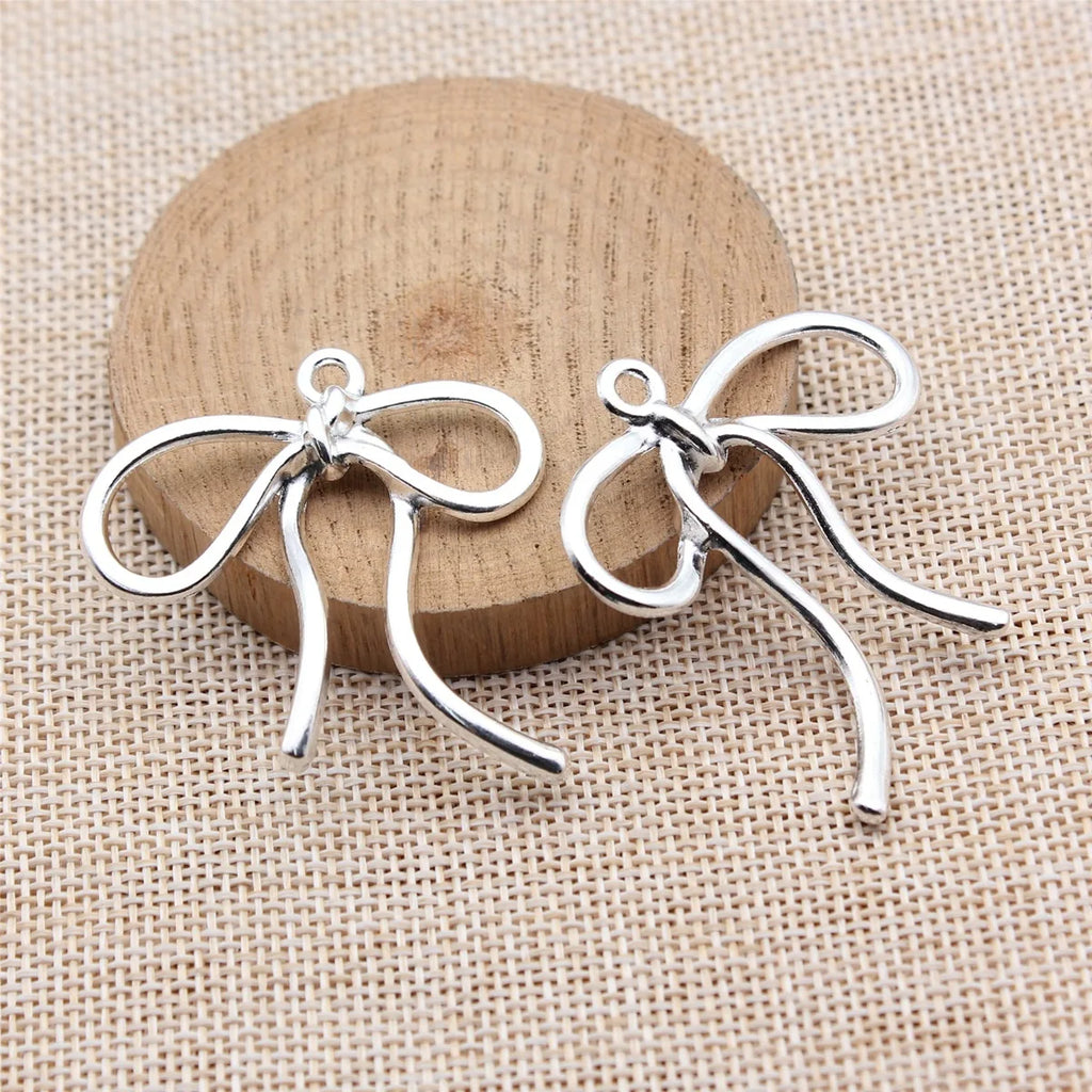 46x42mm 6.4g Zinc Alloy Bowknot Butterfly Charm Pendant for DIY Necklace Bracelet Jewelry Accessory Making