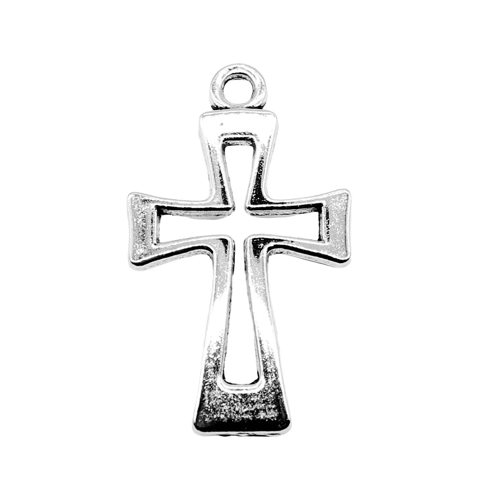 38x22mm 2.8g Multicolor Zinc Alloy Cross Charm Pendant for DIY Bracelet Necklace Jewelry Making