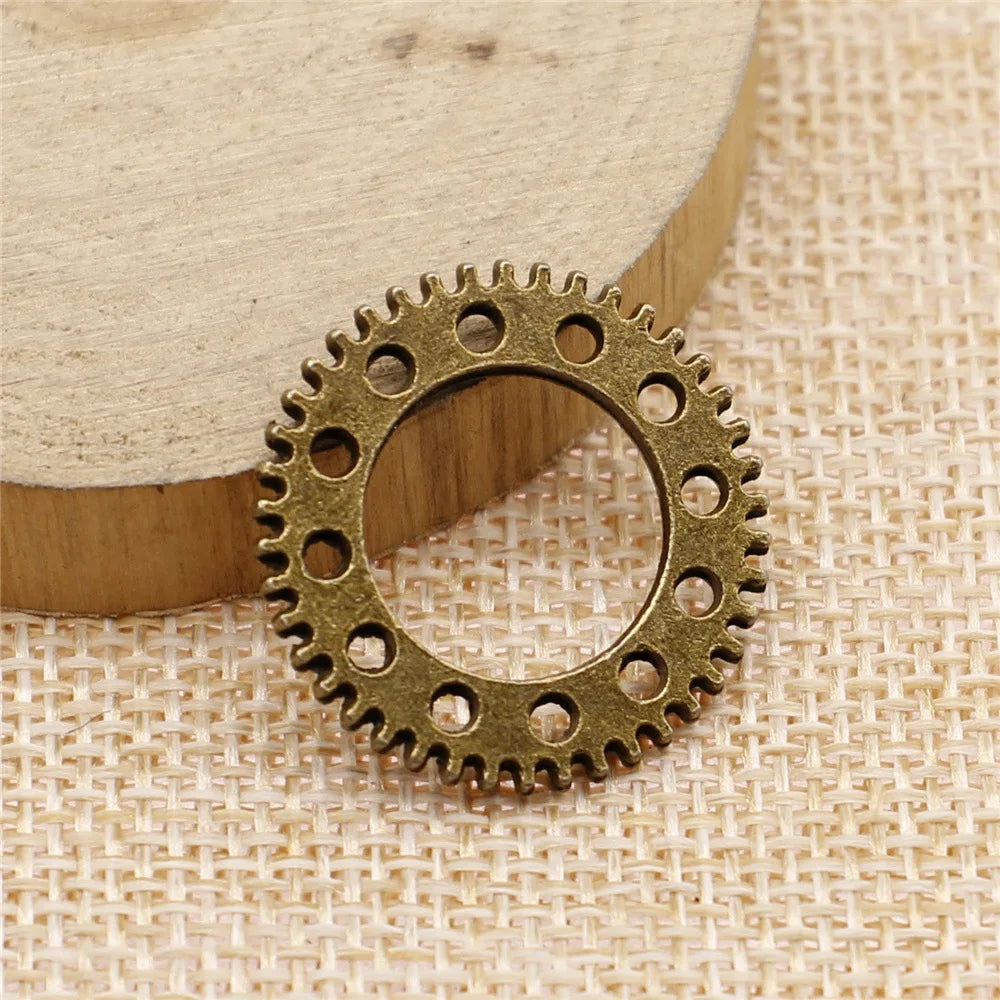 25mm 3g Multicolor Zinc Alloy Gear Charm Pendant for DIY Steampunk Jewelry Making