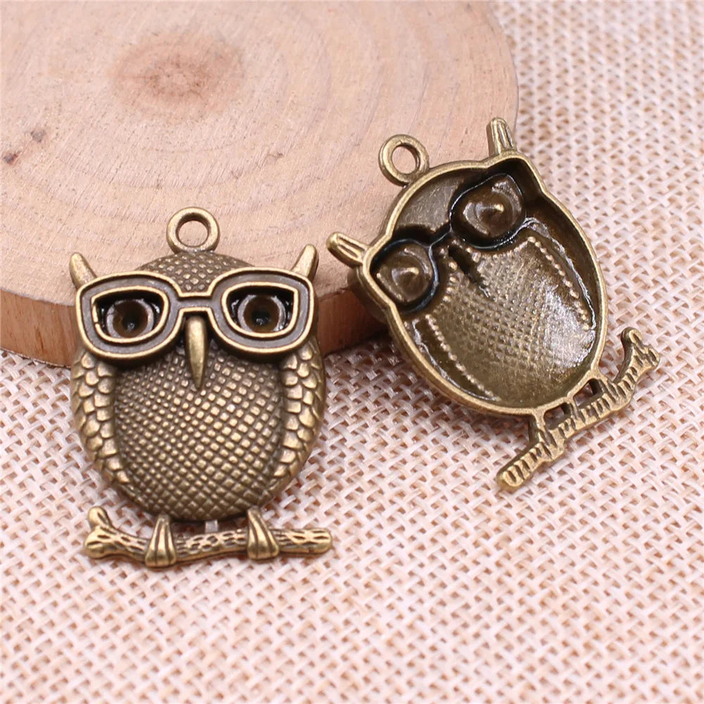 33x23mm 4.9g Multicolor Zinc Alloy Owl Cat Charm Pendant for DIY Bracelet Necklace Jewelry Making