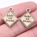 23x19mm 2.97g Antique Bronze Zinc Alloy Baby On Board Angel charm pendant for DIY necklace making