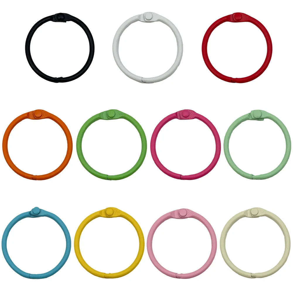 Color Painted Zinc Alloy Round 30mm Key Ring Connector for DIY Keychain Charm Making