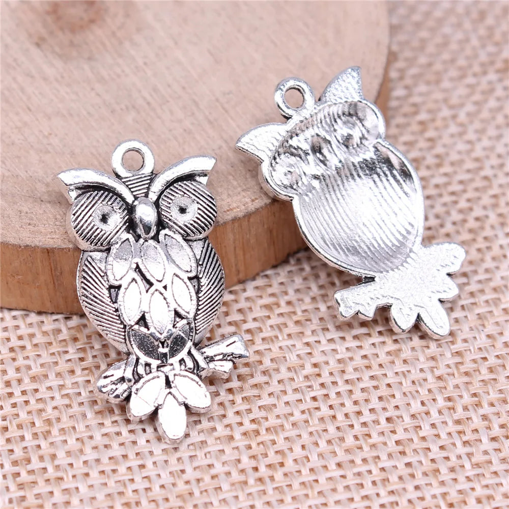 30x16mm 2.6g Multicolor Zinc Alloy Owl Cat Charm Pendant for DIY Necklace Bracelet Jewelry Making