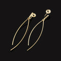 Elegant Gold Alloy Spiral Disc Long Tassel Stud & Clip On No Piercing Minimalist Drop Earrings