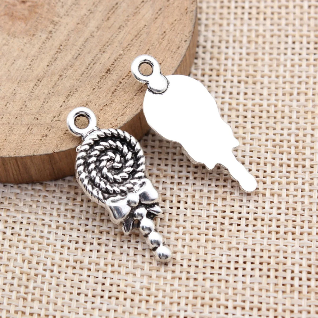 31x13mm 2.5g Antique Silver Zinc Alloy Lollipop Charm Pendant for DIY Jewelry and Garment Decor