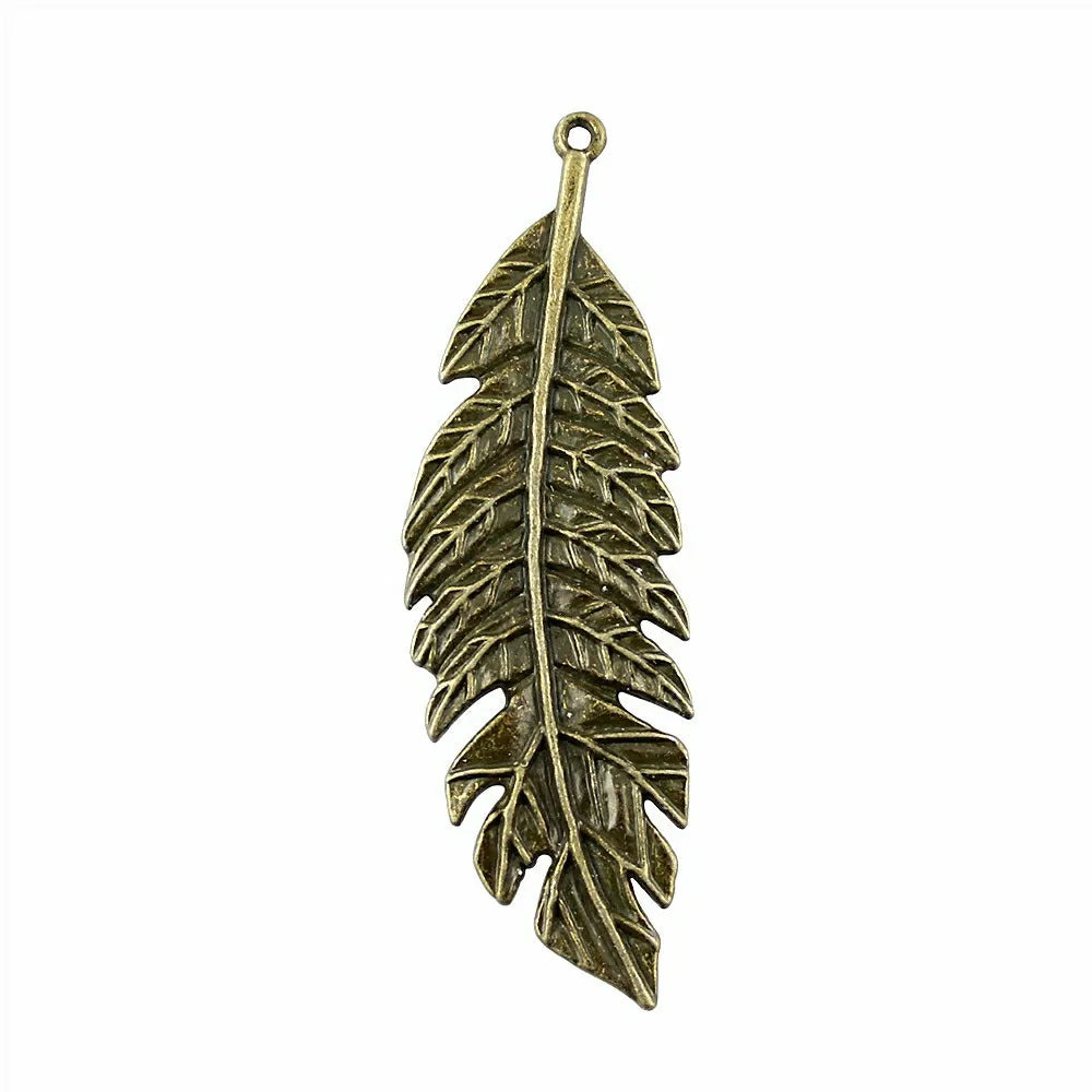 71x22mm 10g Multicolor Zinc Alloy Large Leaf Charm Pendant for DIY Necklace Jewelry Making