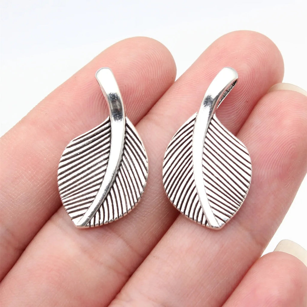 28x15mm 2.1g Multicolor Zinc Alloy Leaf Charm Pendant for DIY Necklace Bracelet Jewelry Making
