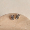 Luxury Minimalist Oval Geometric Glass Rhinestone 14K Plated Stud Earrings