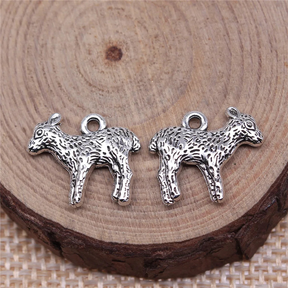 13x15mm 1.3g Antique Silver Zinc Alloy Deer Charm Pendant for DIY Necklace Bracelet Making
