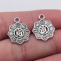 15x18mm 1.1g Antique Silver Zinc Alloy OM Symbol Charm Pendant for Necklace Bracelet Making