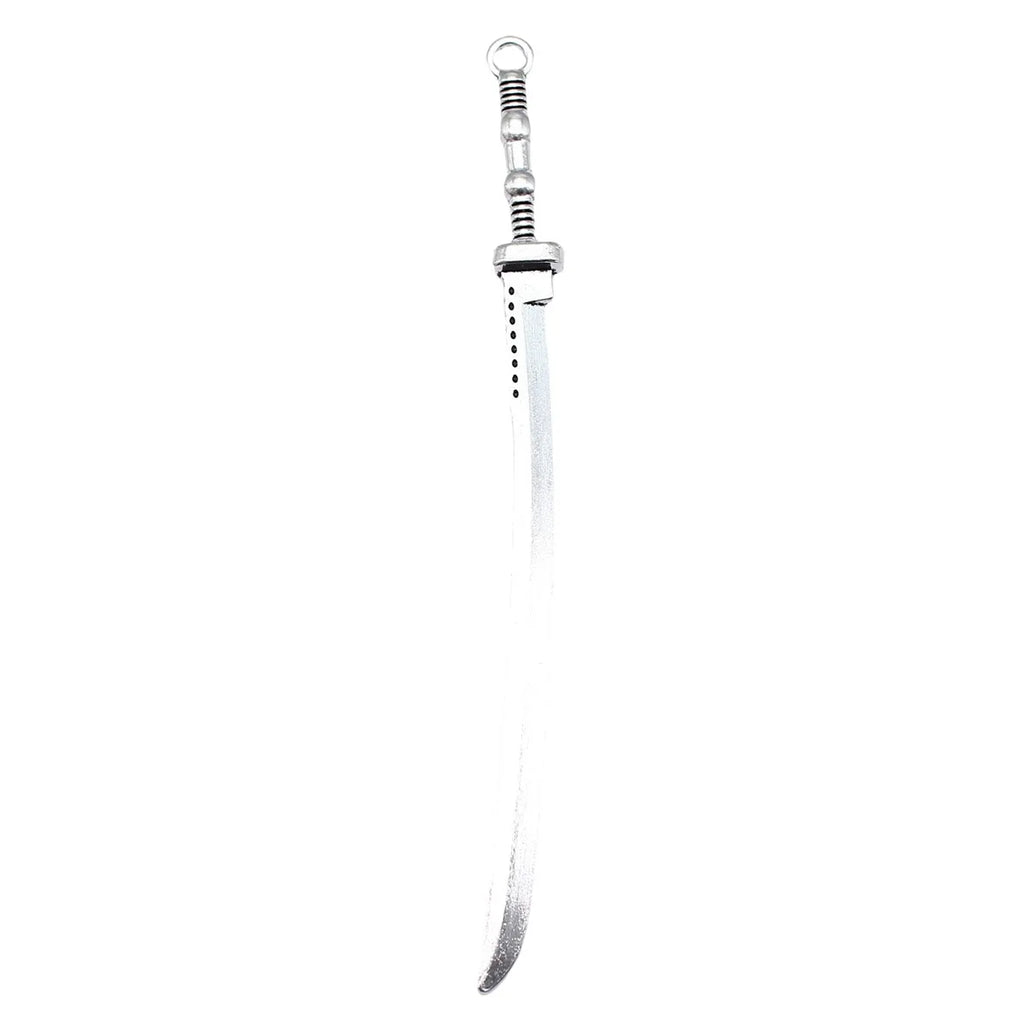 104mm 5.3g Antique Silver Zinc Alloy Sword Weapon Charm Pendant for DIY Cosplay Jewelry Making