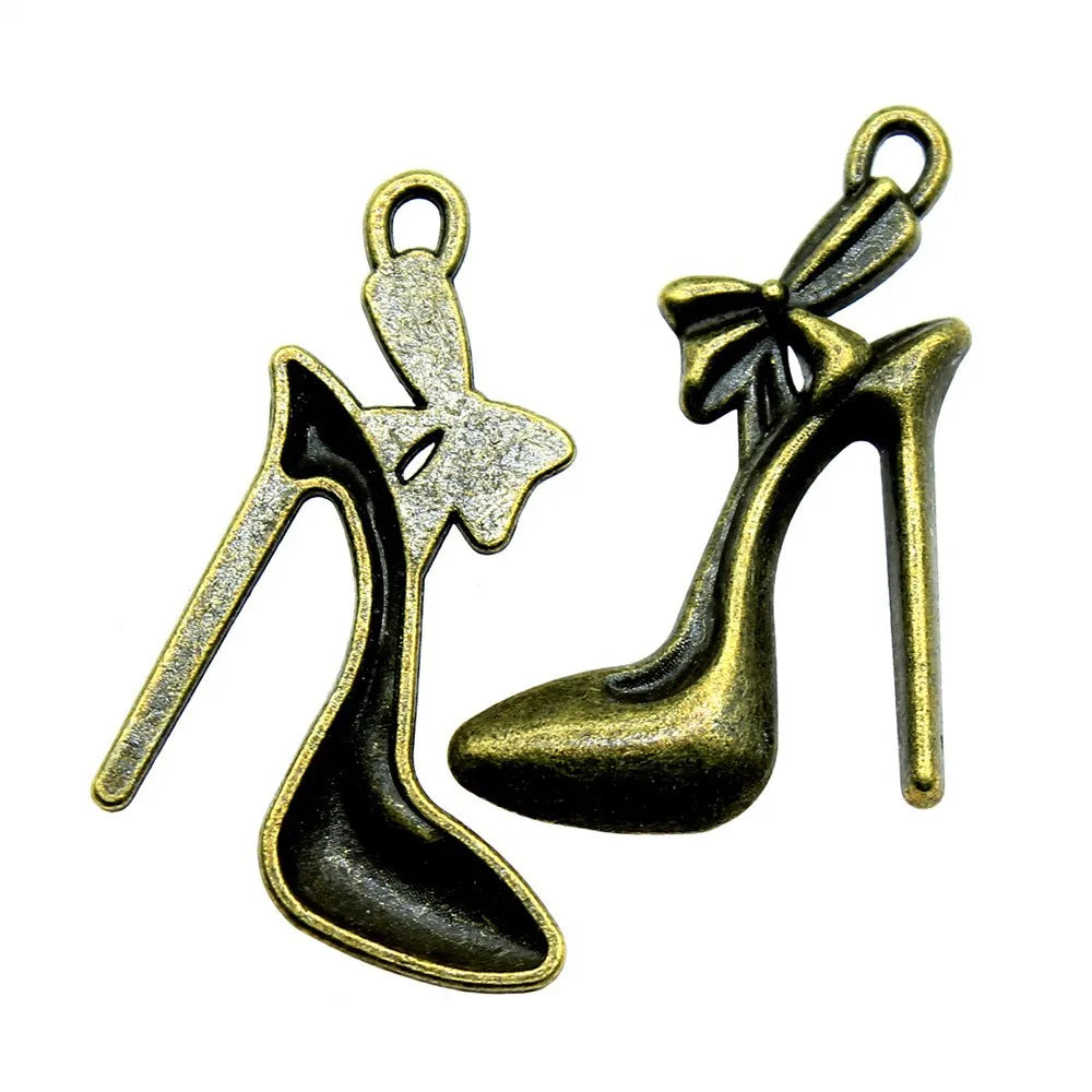 31x21mm 1.6g Multicolor Zinc Alloy High Heel Shoe Charm Pendant for DIY Fashion Jewelry Making