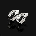 Luxury Silver Alloy Geometric Hoop Coil Stud & Clip On No Piercing Versatile Commuter Earrings