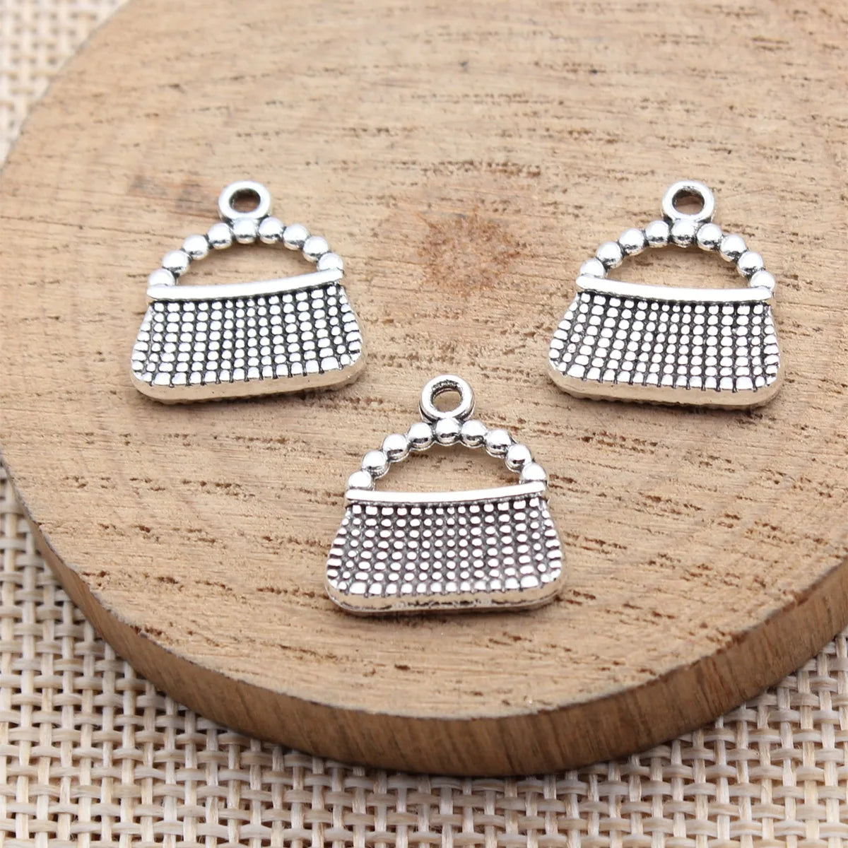 16x15mm 1.5g Antique Silver Zinc Alloy Handbag Charm Pendant for DIY Bracelet Necklace Jewelry