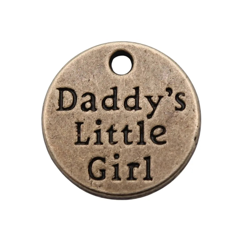 15x15mm 1.95g Antique Bronze Zinc Alloy Daddy's Little Girl charm pendant for DIY necklace making