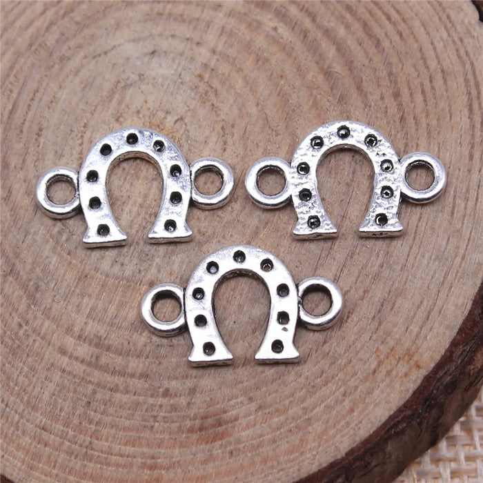 16x9mm 0.5g Antique Silver Zinc Alloy Horseshoe Connector Charm for DIY Bracelet Necklace Making