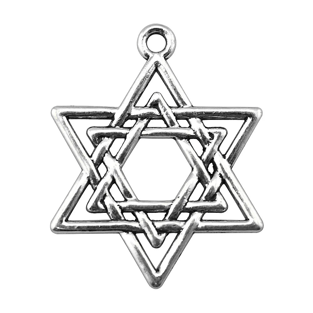 33x26mm 2.9g Multicolor Zinc Alloy Hexagram Star Charm Pendant for DIY Necklace Bracelet Making