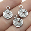 17x12mm 0.8g Zinc Alloy Swirl Pattern Round Tag Charm Pendant for Bracelet Necklace Making