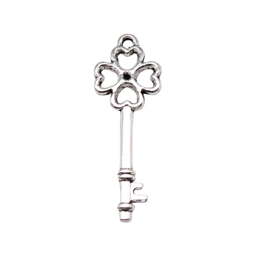 25x9mm 0.6g Multicolor Zinc Alloy Key Charm Pendant for DIY Bracelet Necklace Jewelry Making