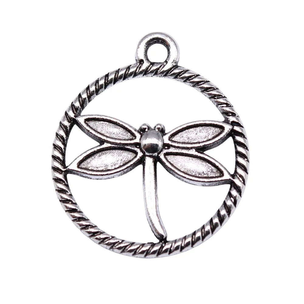 23x20mm 1.4g Antique Silver Zinc Alloy Dragonfly Charm Pendant for DIY Necklace Bracelet Jewelry Making