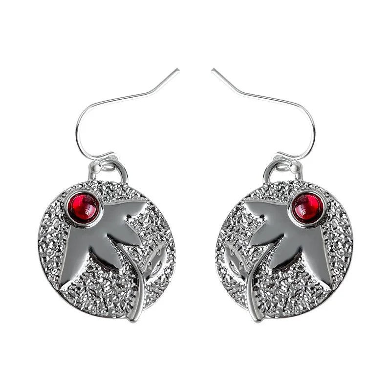 Vintage Geometric Leaf Round Copper And Resin Drop Earrings For Women