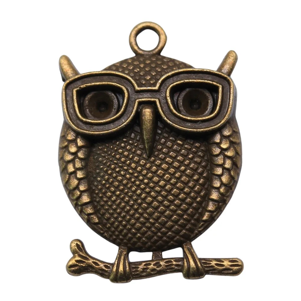 33x23mm 4.9g Multicolor Zinc Alloy Owl Cat Charm Pendant for DIY Bracelet Necklace Jewelry Making
