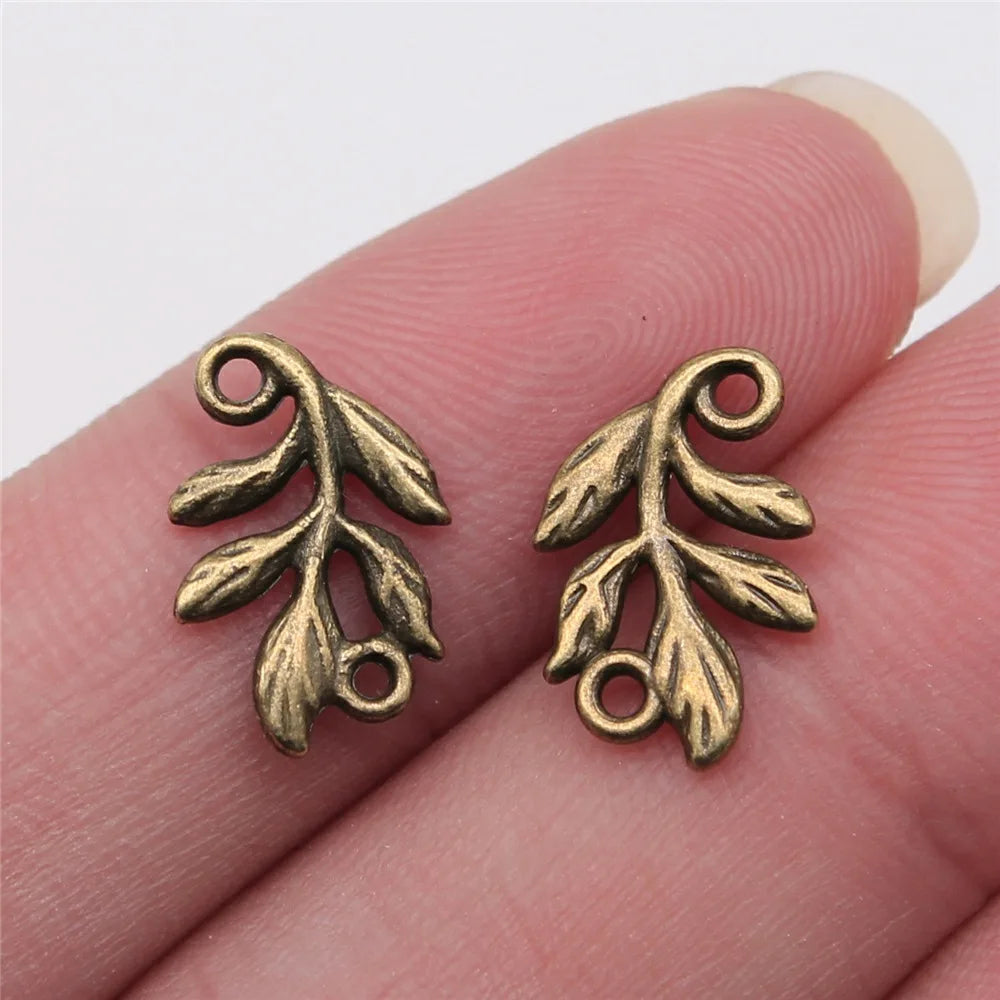 10x15mm 0.6g Multicolor Zinc Alloy Leaf Connector Charm for Bracelet Necklace DIY Jewelry Making