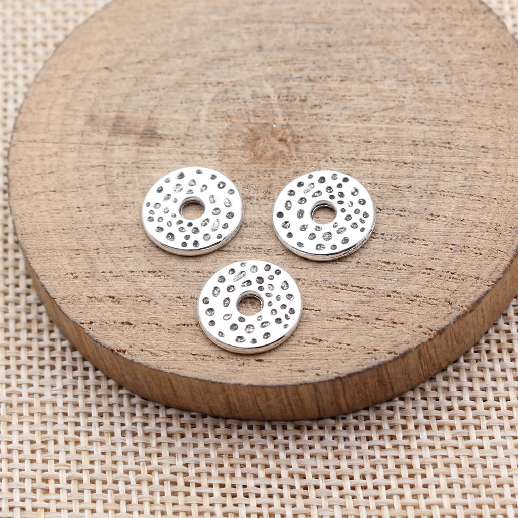 12x12x1.3mm 0.9g Multicolor Zinc Alloy Round Disc Spacer Beads for DIY Bracelet Necklace Jewelry Making