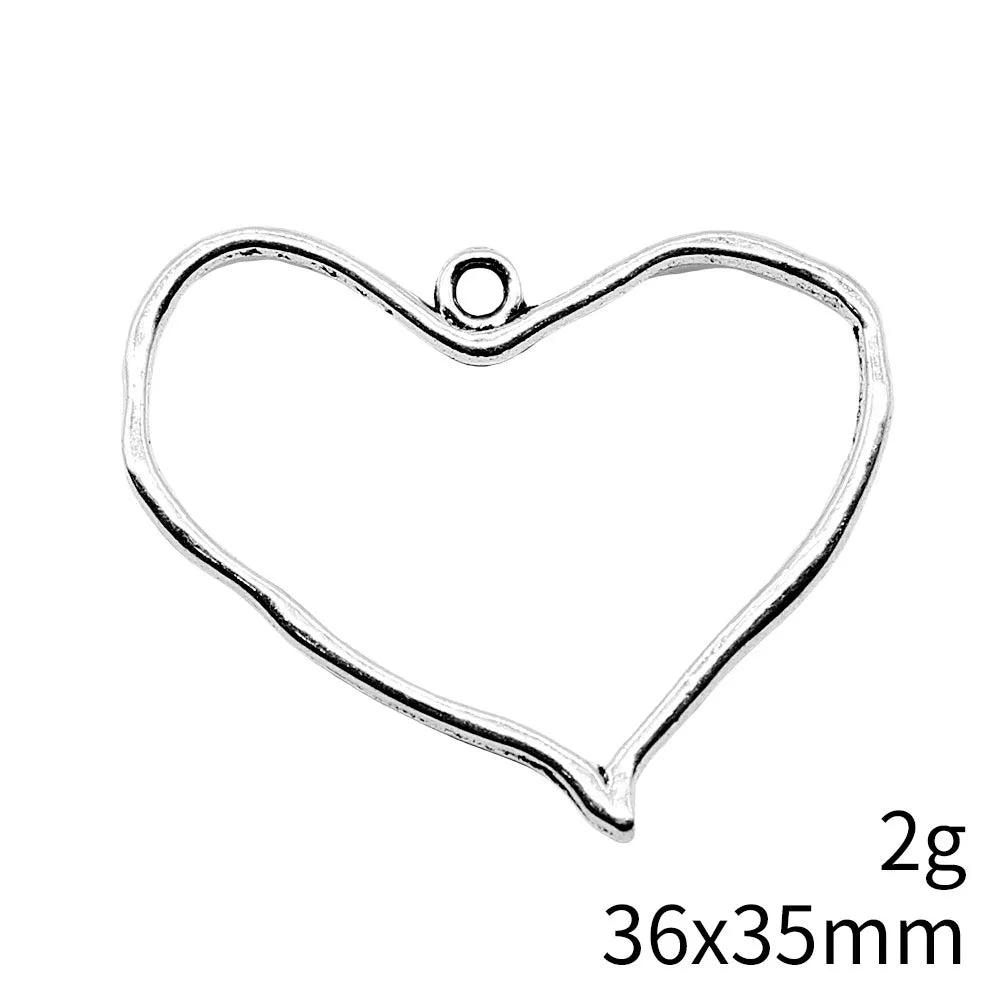 36x35mm 2g Multicolor zinc alloy large Heart charm pendant for DIY necklace bracelet making