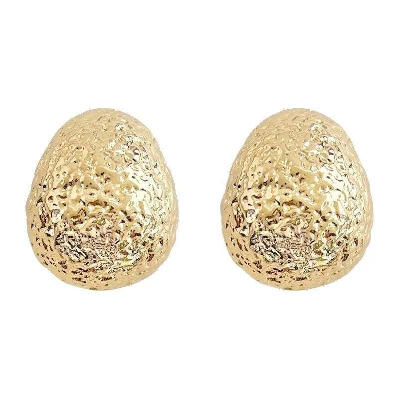 14K Gold Plated Copper Teardrop Drop Earrings, Matte Minimalist Jewelry