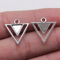 18x19mm 1g Antique Silver Zinc Alloy Triangle Earring Charms Pendants for DIY Earrings Jewelry Making