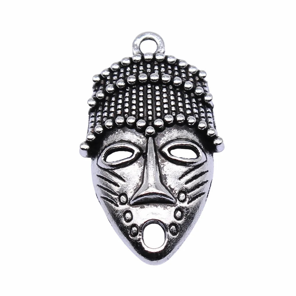33x20mm 3.7g Antique Silver Zinc Alloy Human Head Pharaoh Head Charm Pendant for DIY Necklace Bracelet Making