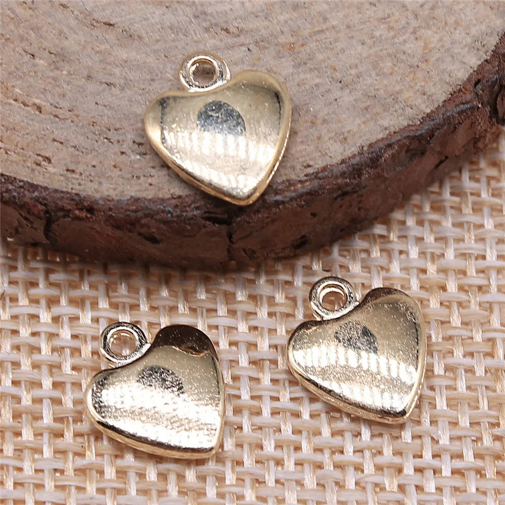 11x10mm 0.9g Multicolor Zinc Alloy Small Heart Charm Pendant for DIY Jewelry Bracelet Making