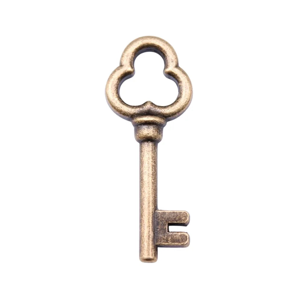9x22mm 0.8g Multicolor Zinc Alloy Key Charm Pendant for DIY Bracelet Necklace Earring Making