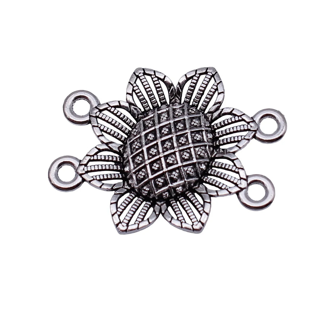 33x26mm 2.5g Antique Silver Zinc Alloy Four Hole Body Chain Connector Charm for Waist Chain Making