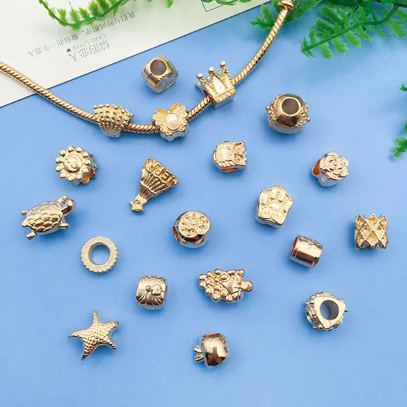 KC Gold Zinc Alloy Crown Large Hole Spacer Beads for European Bracelet Jewelry Making