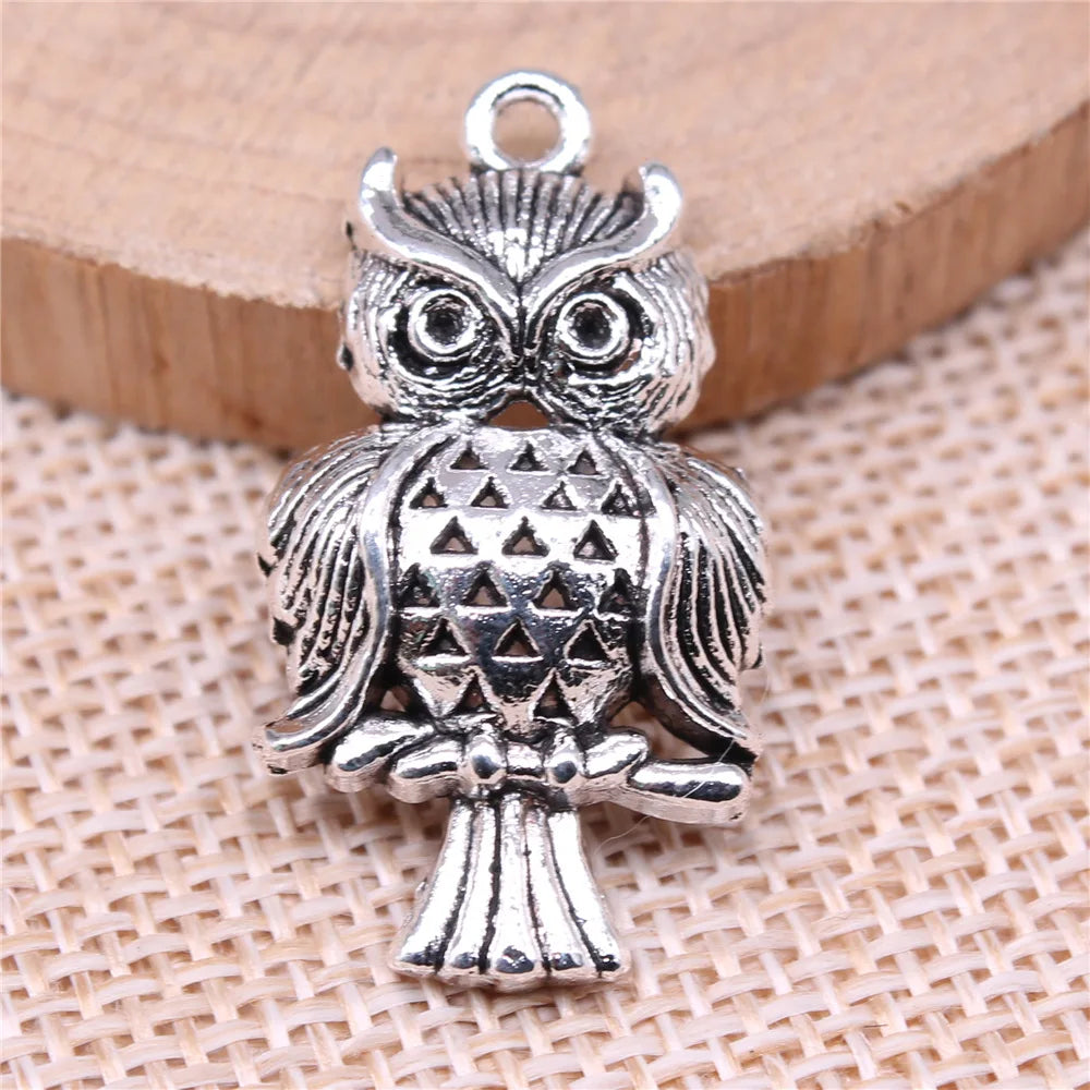 17x31mm 2.5g Zinc Alloy Owl Cat Charm Pendant for DIY Necklace Bracelet Earring Jewelry Making