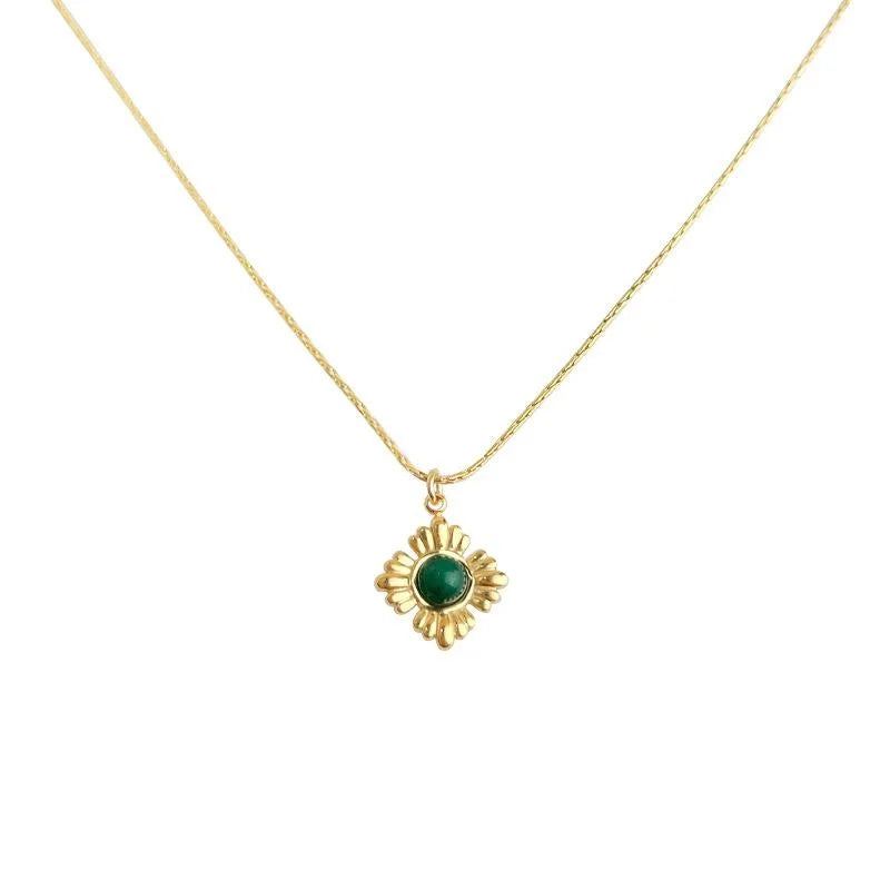 Thick 18K Real Gold Plated Vintage Floral Geometric Choker Necklace For Women