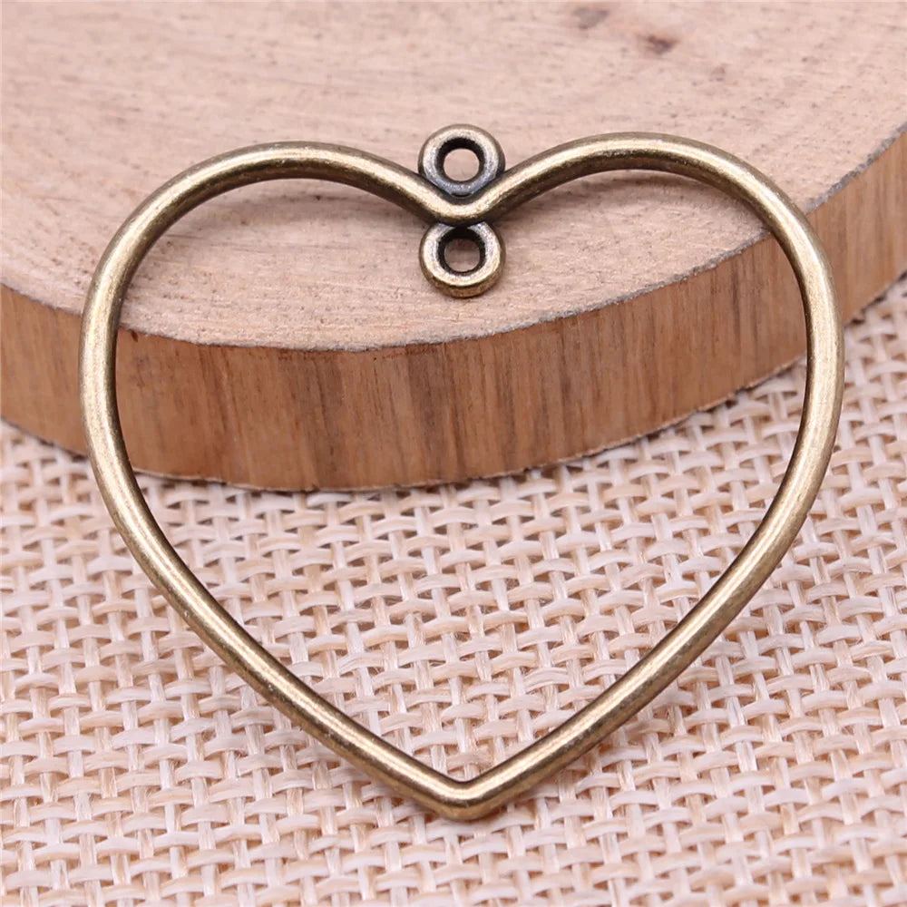 32x35mm 1.9g Multicolor Zinc Alloy Heart connector charm pendant for DIY bracelet necklace making