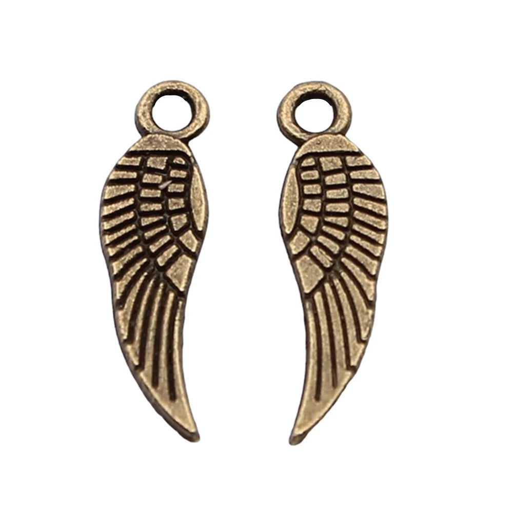 19mm 0.4g Zinc Alloy Wing Charm Pendant for DIY Necklace Bracelet Jewelry Making